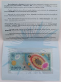 Bancnota Romania, 2000 Lei 1999 Eclipsa, pliant si plic BNR