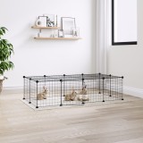 VidaXL Cușcă animale de companie cu ușă 20 panouri negru 35x35 cm oțel