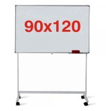 Tabla magnetica pe stand mobil 90x120 cm, 1 fata, Premium (5 ani garantie)