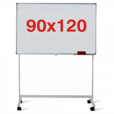 Tabla magnetica pe stand mobil 90x120 cm, 1 fata, Premium (5 ani garantie)