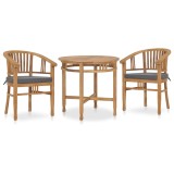 Set mobilier de gradina cu perne, 3 piese, lemn masiv de tec GartenMobel Dekor, vidaXL