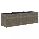 Cumpara ieftin Jardiniera de gradina cu 3 ghivece gri 105x30x32 cm poliratan