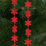 Ghirlandă de Crăciun - fulg de nea - 2,7 m - roșu