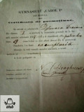 Certificat de studii primare 1867 Traian Djuvara Gimnaziul Carol I Braila