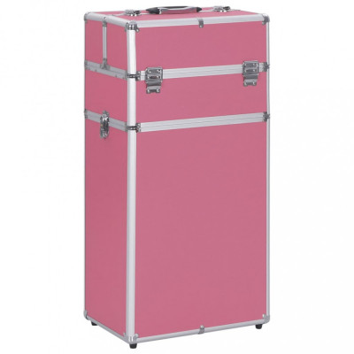 vidaXL Troler de cosmetice, roz, aluminiu 91823 foto
