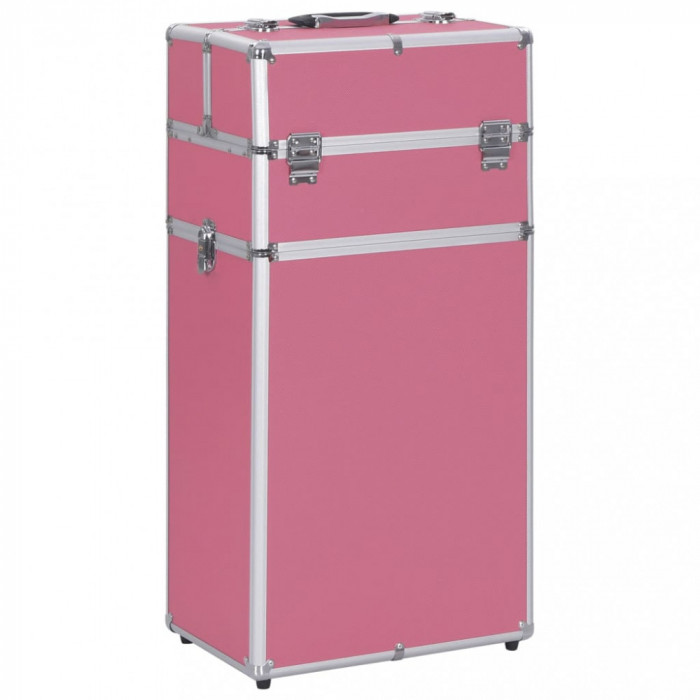 vidaXL Troler de cosmetice, roz, aluminiu 91823