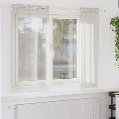 vidaXL Perdele cu perdele 2 pcs Crem 140x175cm Poliester 4107988 foto