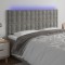 vidaXL Tăblie de pat cu LED, gri deschis, 160x5x118/128 cm, catifea 3122912