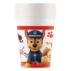 Set 8 Pahare pentru petrecere GoDan Party Paw Patrol Ready for action, 200ml, carton, alb