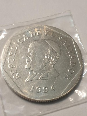 C2 EL SALVADOR 25 cents 1994 UNC foto