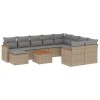 Set canapele de gradina cu perne, 11 piese, bej, poliratan