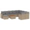 Set canapele de gradina cu perne, 11 piese, bej, poliratan