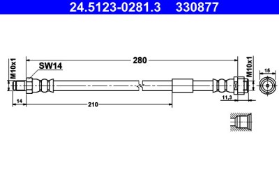 ATE 24.5123-0281.3 Furtun frana foto