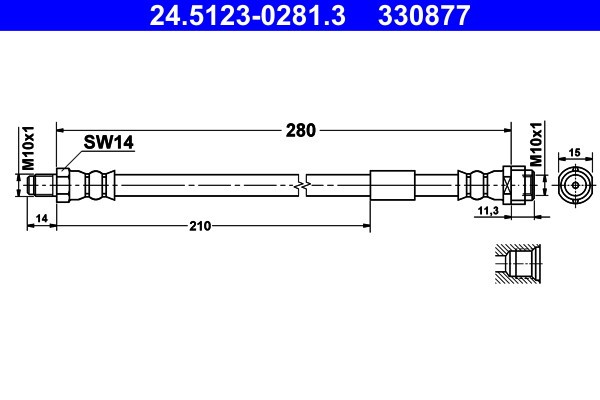 ATE 24.5123-0281.3 Furtun frana