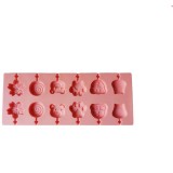 Forma silicon 12 cavitati, Diverse modele, Acadele din ciocolata sau Acadele din zahar, Roz, 25.2 x 10.2 cm, TopBazar