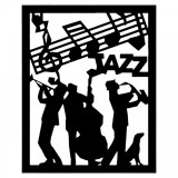 Decoratiune metalica de perete Krodesign Jazz Wall, 60 cm, grosime 1.5 mm, VivaTechnix