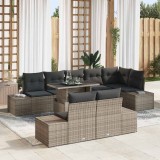 VidaXL Set de canapele pentru grădină 9 pcs Gri 100 x 55 x 73 cm