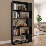 VidaXL Bibliotecă/Separator cameră negru, 80x24x159 cm, lemn prelucrat