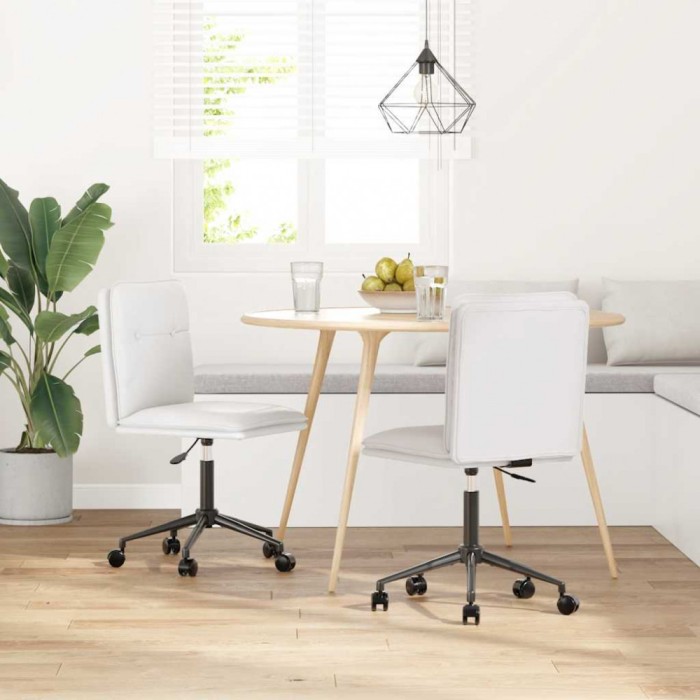 Gossi scaune de bucatarie, 2 buc., alb, piele ecologica