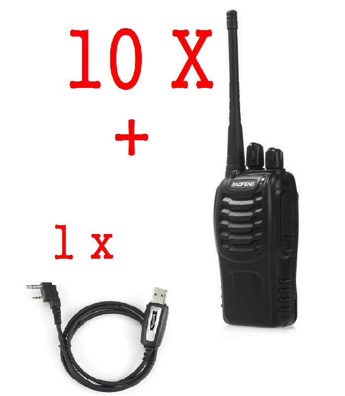 Set 10 statii radio portabile emisie receptie, Walkie Talkie, Baofeng  BF-888, cu cablu pentru programare prin PC | Okazii.ro