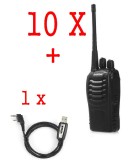 Set 10 statii radio portabile emisie receptie, Walkie Talkie, Baofeng BF-888, cu cablu pentru programare prin PC