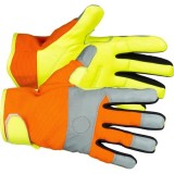 Cumpara ieftin Manusi piele de capra, spandex, reflectorizante, portocaliu si galben, marimea 09/L, Strend Pro Caveron