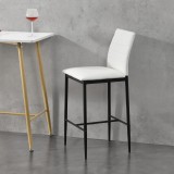 Scaune de bar LidkopingW set 2 buc alb/negru [en.casa] HausGarden Leisure, [en.casa]