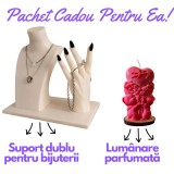 Pachet Cadou pentru Ea , Suport Bijuterii Printat 3D si Lumanare Parfumata Bears Love