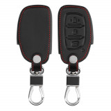 Husa Cheie Auto pentru Hyundai / Kia - 3 Butoane - Keyless Go, Piele ecologica, Negru, 43665.01