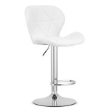 Cumpara ieftin Scaun de bucatarie/bar, Artool, West, rotativ, piele ecologica, alb si argintiu, 46x48.5x90-111 cm
