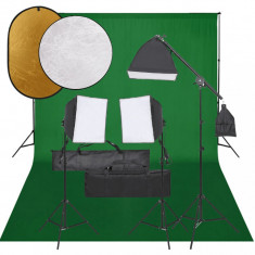 Set studio foto cu set de lumini, fundal si reflector GartenMobel Dekor foto