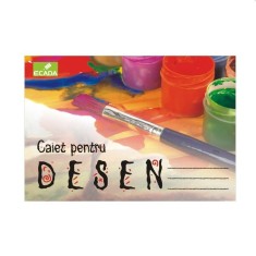 Caiet pentru desen format A4, 16 file, dimensiune 21x30 cm, 80g, Ecada