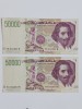 Bancnota 50000 lire 1992 italia seria PA 942854 N si PA 942863 N 80 lei bucata