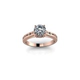 Inel de dama din aur roze 14K, piatra zirconiu - 54