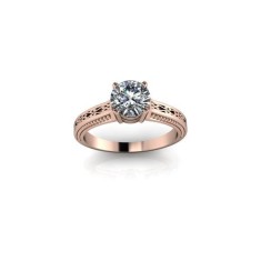 Inel de dama din aur roze 14K, piatra zirconiu - 55