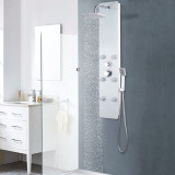 VidaXL Panou de duș din sticlă, 25x44,6x130 cm, alb