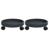 Cumpara ieftin Carucioare pentru plante cu roti 2 buc. gri diametru 34cm 35kg