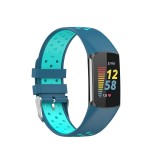 Cumpara ieftin Curea Bratara sport Edman pentru Fitbit Charge 5, Albastru/Turcoaz