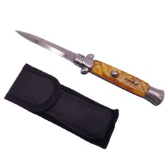 Briceag de vanatoare DEPOX&reg;, Italian Wave, otel inoxidabil, 22.5 cm, argintiu, husa inclusa