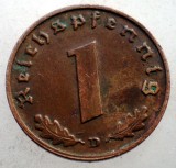2.541 GERMANIA WWII 1 REICHSPFENNIG 1939 D EROARE, Europa, Bronz