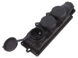 Conector Alimentare AC 2P+PE 250VAC 16A Negru IP44