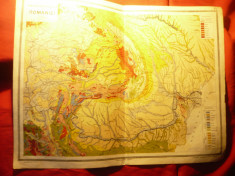 Harta Geologica Romaniei Mari- Inst.Cartogr.Unirea Brasov 1923 ,dim.=41x30cm foto