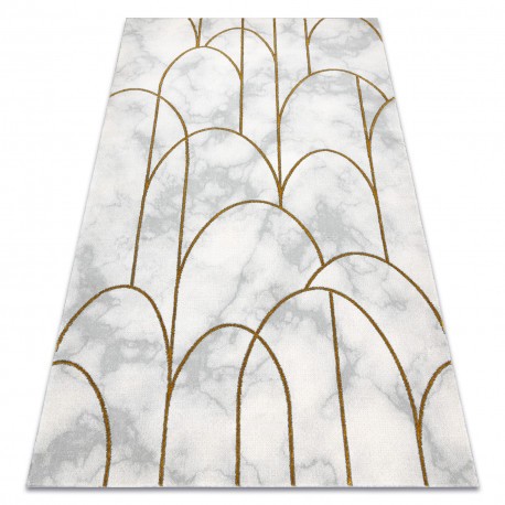 Exclusiv EMERALD covor 1016 glamour, stilat, art deco, marmură cremă / aur, 160x220 cm