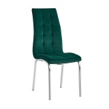 Cumpara ieftin Scaun catifea verde smarald crom Gerda 42x58x103cm