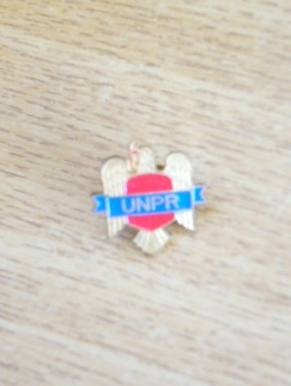 QW9 I 10 - Insigna - tematica politica - insemn partidul UNPR