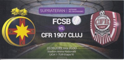 QW13 8 - Bilet acces parcare - FCSB Steaua - CFR 1907 Cluj - 22 09 2019 foto