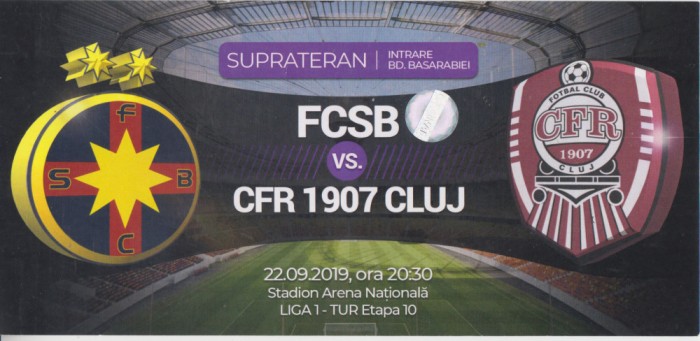 QW13 8 - Bilet acces parcare - FCSB Steaua - CFR 1907 Cluj - 22 09 2019