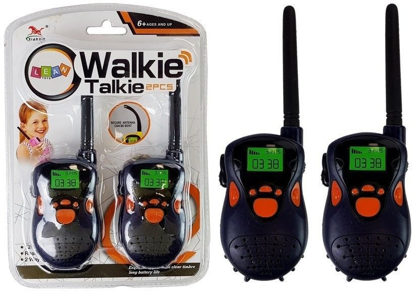 Set statie emisie receptie Walkie Talkie, de jucarie pentru copii, negru,  100 m, LeanToys, 7606 | Okazii.ro