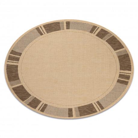 Covor sisal Floorlux rotund 20195 mais si coffee, cerc 200 cm