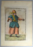 Nicolas de Nicolay "Schiava Mora" xilogravură colorată manual Veneția 1580